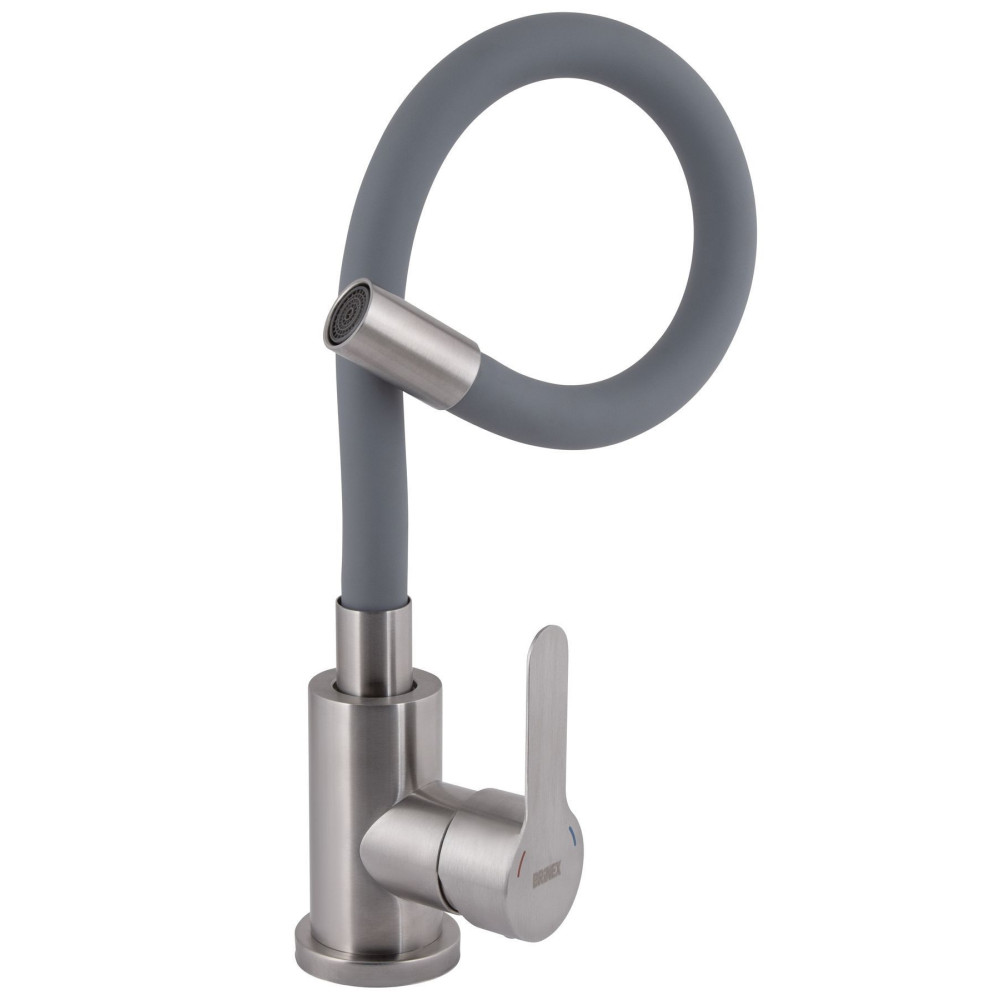 Змішувач для кухні Pure 015F3 з гнучким виливом Nickel/Grey BRIPUR015F3NKG Brinex Змішувач для кухні Pure 015F3 з гнучким виливом Nickel/Grey BRIPUR015F3NKG Brinex
