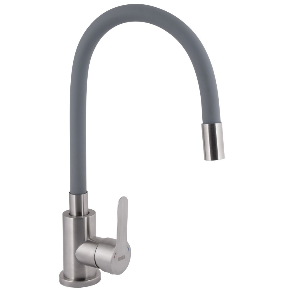 Змішувач для кухні Pure 015F3 з гнучким виливом Nickel/Grey BRIPUR015F3NKG Brinex Змішувач для кухні Pure 015F3 з гнучким виливом Nickel/Grey BRIPUR015F3NKG Brinex