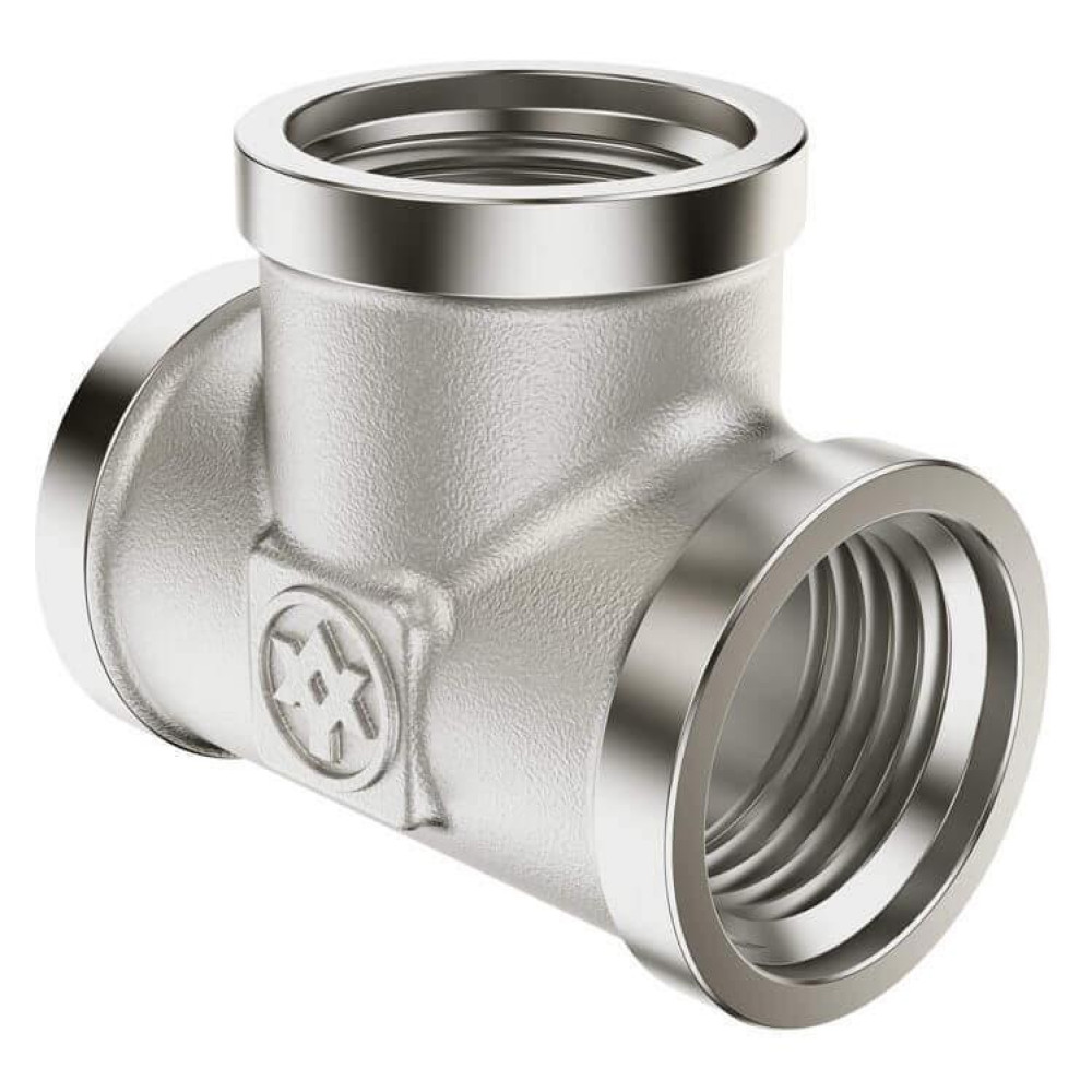 Трійник нікель MIRAYA 1/2" ВВВ 202101 (25) Трійник нікель MIRAYA 1/2" ВВВ 202101 (25)