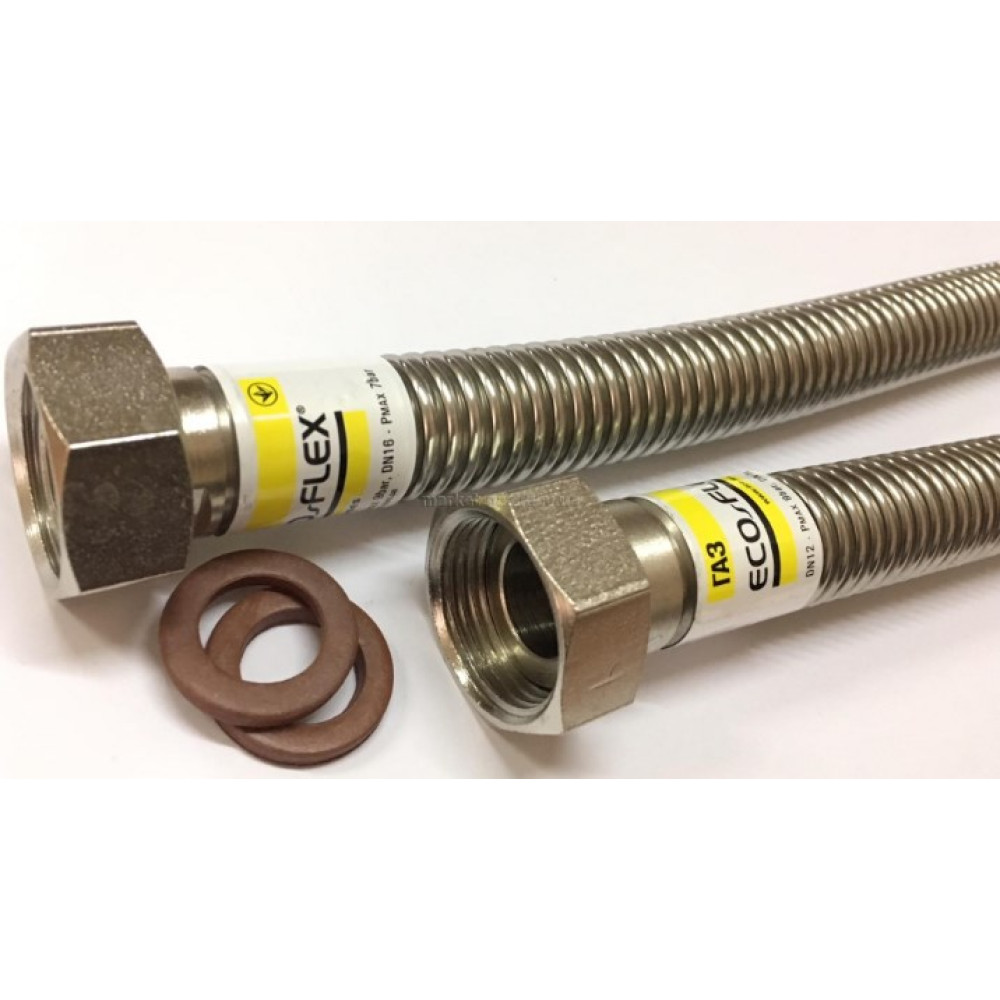 Шланг для газу Eco-Flex Стандарт, 1/2", ВВ, довжина 50 см Шланг для газу Eco-Flex Стандарт, 1/2", ВВ, довжина 50 см